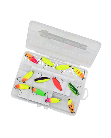 Zestaw 12x Błystka Wahadłowa GERMINA Trout Spoon 3.5g + Pudełko