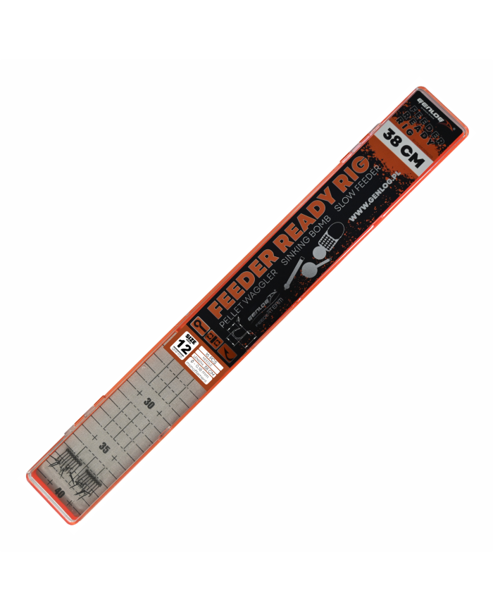 Przypony GENLOG Ready Rig z Igłą 38cm - Hak 12 Żyłka 0.18mm - op. 16 szt.