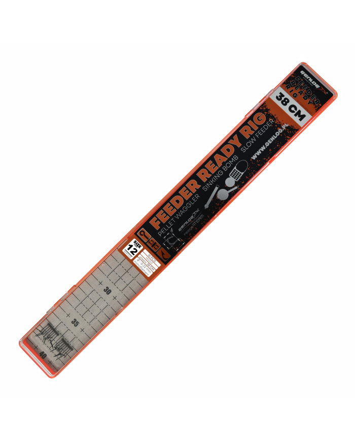 Przypony GENLOG Ready Rig z Igłą 38cm - Hak 12 Żyłka 0.22mm - op. 16 szt. Przypony GENLOG Ready Rig z Igłą 38cm - Hak 12 Żyłka 0.22mm - op. 16 szt.