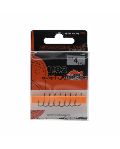 Haczyki Method Feeder GENLOG - roz. 4 - op. 8 szt. - Chinu Ring Matt Haczyki Method Feeder GENLOG - roz. 4 - op. 8 szt. - Chinu Ring Matt