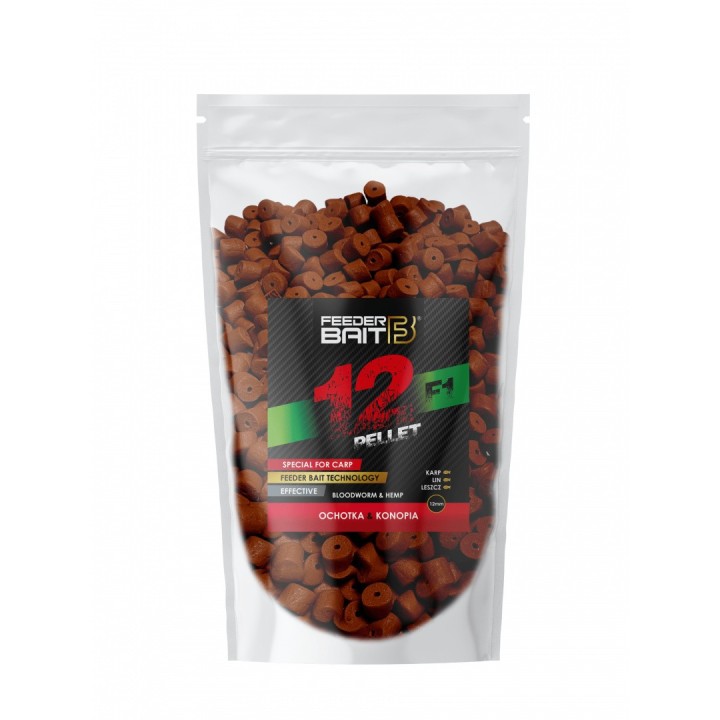 Pellet 12mm FEEDER BAIT 800g - F1 Ochotka/Konopia