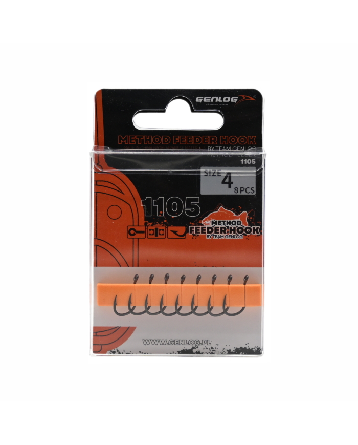 Haczyki Method Feeder GENLOG - roz. 4 - op. 8 szt. - Iseame Ring Matt
