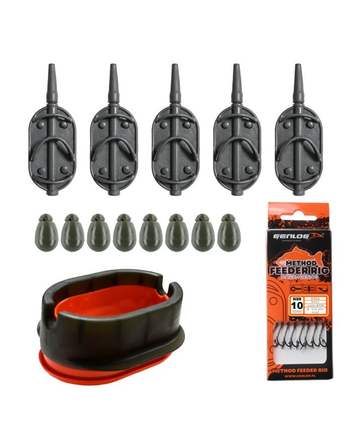 ZESTAW 5x Podajnik GENLOG 30g 8x Szybkozłączka + FOREMKA + PRZYPONY ZESTAW 5x Podajnik GENLOG 30g 8x Szybkozłączka + FOREMKA + PRZYPONY