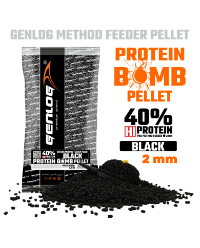 Pellet GENLOG Protein Bomb Black 2mm 800g Pellet GENLOG Protein Bomb Black 2mm 800g