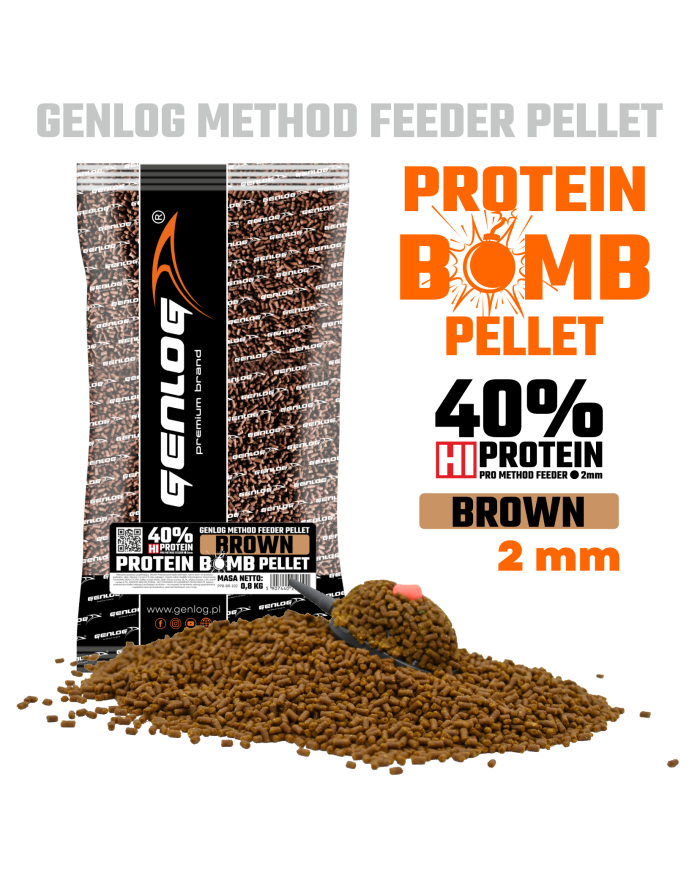 Pellet GENLOG Protein Bomb Brown 2mm 800g Pellet GENLOG Protein Bomb Brown 2mm 800g