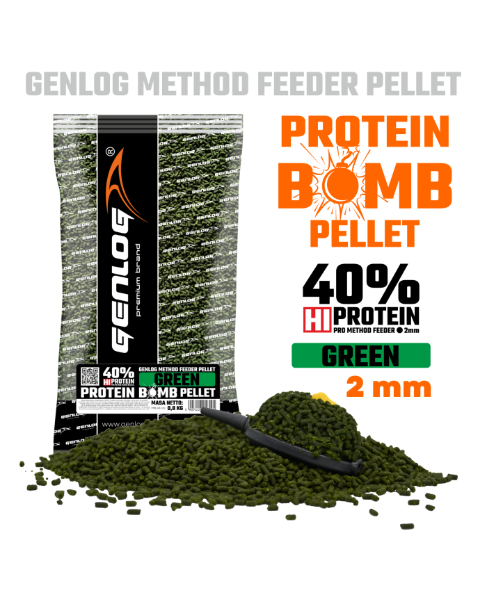 Pellet GENLOG Protein Bomb Green 2mm 800g Pellet GENLOG Protein Bomb Green 2mm 800g