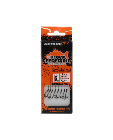 Przypony Method Feeder Rig z Bagnetem GENLOG hak 6 plecionka 0,16mm 10cm Przypony Method Feeder Rig z Bagnetem GENLOG hak 6 plecionka 0,16mm 10cm