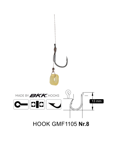 Przypony Method Feeder Rig z Gumką GENLOG hak 8 plecionka 0,14mm 8cm Przypony Method Feeder Rig z Gumką GENLOG hak 8 plecionka 0,14mm 8cm