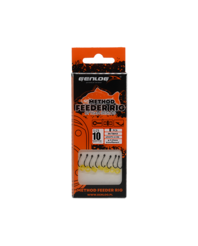 Przypony Method Feeder Rig z Gumką GENLOG hak 10 żyłka 0,23mm 8cm Przypony Method Feeder Rig z Gumką GENLOG hak 10 żyłka 0,23mm 8cm