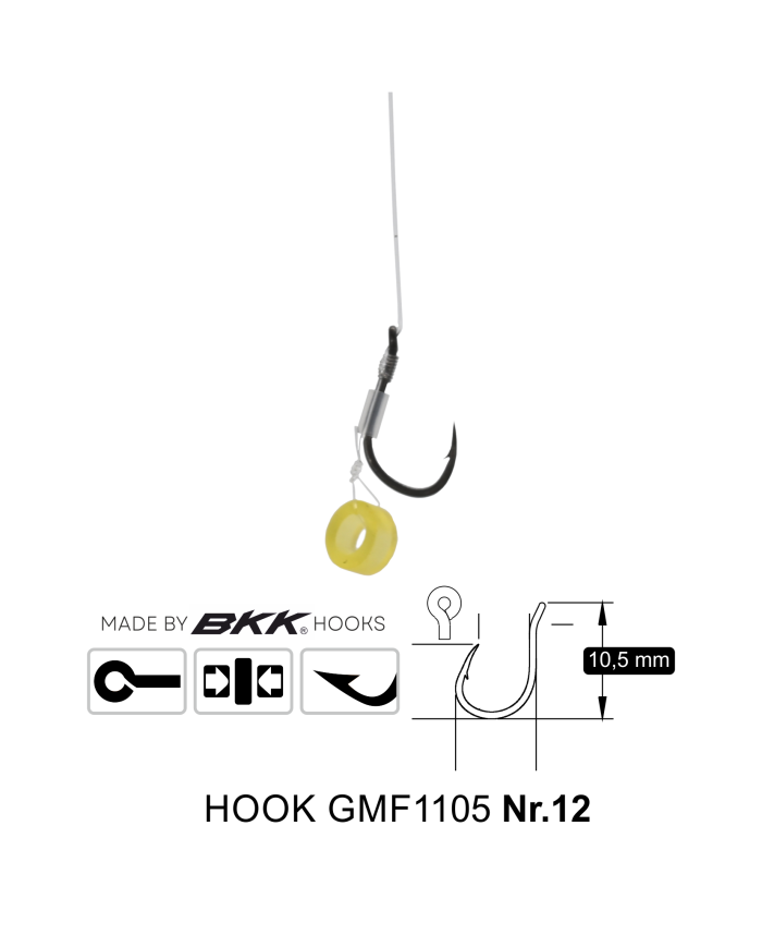 Przypony Method Feeder Rig z Gumką GENLOG hak 12 żyłka 0,23mm 8cm Przypony Method Feeder Rig z Gumką GENLOG hak 12 żyłka 0,23mm 8cm