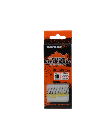 Przypony Method Feeder Rig z Gumką GENLOG hak 10 żyłka 0,23mm 10cm Przypony Method Feeder Rig z Gumką GENLOG hak 10 żyłka 0,23mm 10cm