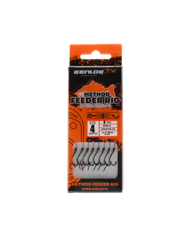 Przypony Method Feeder Rig z Igłą GENLOG hak 4 plecionka 0,16mm 8cm Przypony Method Feeder Rig z Igłą GENLOG hak 4 plecionka 0,16mm 8cm
