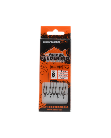 Przypony Method Feeder Rig z Igłą GENLOG hak 8 plecionka 0,14mm 8cm Przypony Method Feeder Rig z Igłą GENLOG hak 8 plecionka 0,14mm 8cm