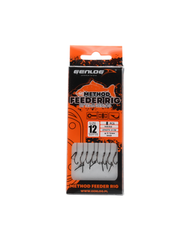 Przypony Method Feeder Rig z Igłą GENLOG hak 12 plecionka 0,12mm 8cm Przypony Method Feeder Rig z Igłą GENLOG hak 12 plecionka 0,12mm 8cm