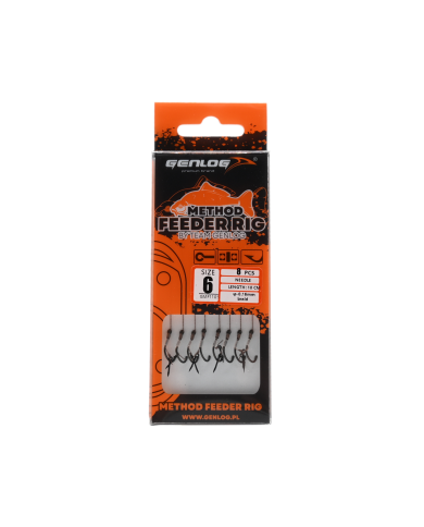 Przypony Method Feeder Rig z Igłą GENLOG hak 6 plecionka 0,16mm 10cm Przypony Method Feeder Rig z Igłą GENLOG hak 6 plecionka 0,16mm 10cm