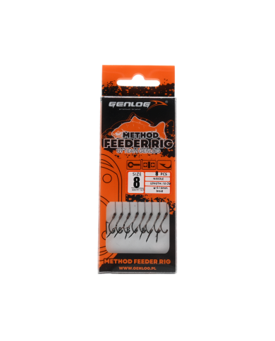 Przypony Method Feeder Rig z Igłą GENLOG hak 8 plecionka 0,14mm 10cm Przypony Method Feeder Rig z Igłą GENLOG hak 8 plecionka 0,14mm 10cm