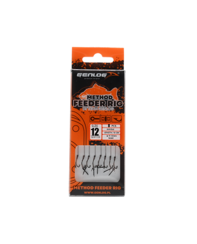 Przypony Method Feeder Rig z Igłą GENLOG hak 12 plecionka 0,12mm 10cm Przypony Method Feeder Rig z Igłą GENLOG hak 12 plecionka 0,12mm 10cm