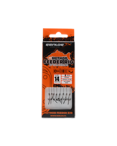Przypony Method Feeder Rig z Igłą GENLOG hak 14 plecionka 0,10mm 10cm Przypony Method Feeder Rig z Igłą GENLOG hak 14 plecionka 0,10mm 10cm