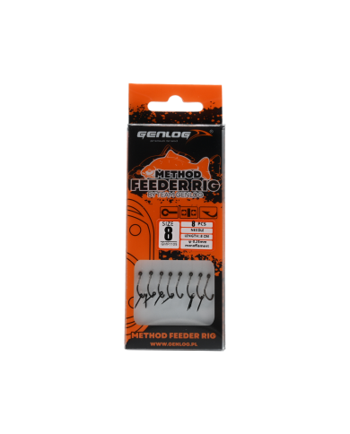 Przypony Method Feeder Rig z Igłą GENLOG hak 8 żyłka 0,25mm 8cm Przypony Method Feeder Rig z Igłą GENLOG hak 8 żyłka 0,25mm 8cm