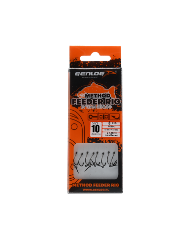 Przypony Method Feeder Rig z Igłą GENLOG hak 10 żyłka 0,23mm 8cm Przypony Method Feeder Rig z Igłą GENLOG hak 10 żyłka 0,23mm 8cm