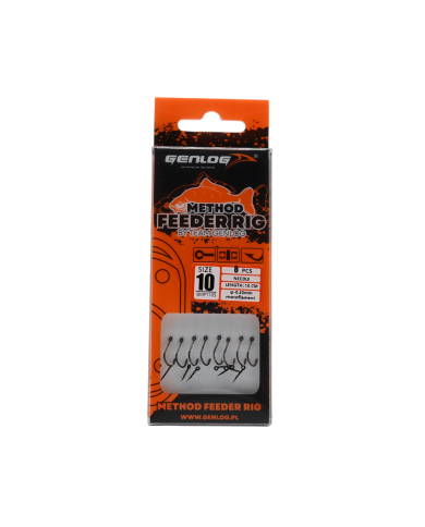Przypony Method Feeder Rig z Igłą GENLOG hak 10 żyłka 0,23mm 10cm