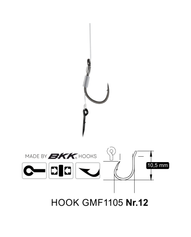 Przypony Method Feeder Rig z Igłą GENLOG hak 12 żyłka 0,23mm 10cm