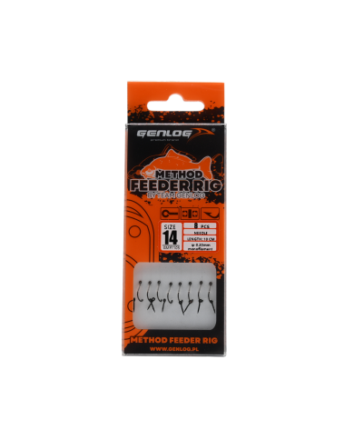 Przypony Method Feeder Rig z Igłą GENLOG hak 14 żyłka 0,20mm 10cm Przypony Method Feeder Rig z Igłą GENLOG hak 14 żyłka 0,20mm 10cm