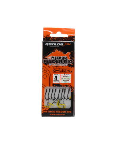 Przypony Method Feeder Rig z Push Stopem GENLOG hak 4 plecionka 0,16mm 8cm Przypony Method Feeder Rig z Push Stopem GENLOG hak 4 plecionka 0,16mm 8cm