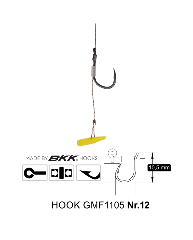 Przypony Method Feeder Rig z Push Stopem GENLOG hak 12 plecionka 0,12mm 8cm Przypony Method Feeder Rig z Push Stopem GENLOG hak 12 plecionka 0,12mm 8cm