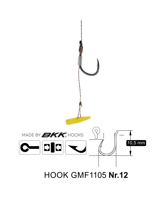 Przypony Method Feeder Rig z Push Stopem GENLOG hak 12 plecionka 0,12mm 8cm