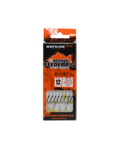 Przypony Method Feeder Rig z Push Stopem GENLOG hak 12 plecionka 0,12mm 8cm