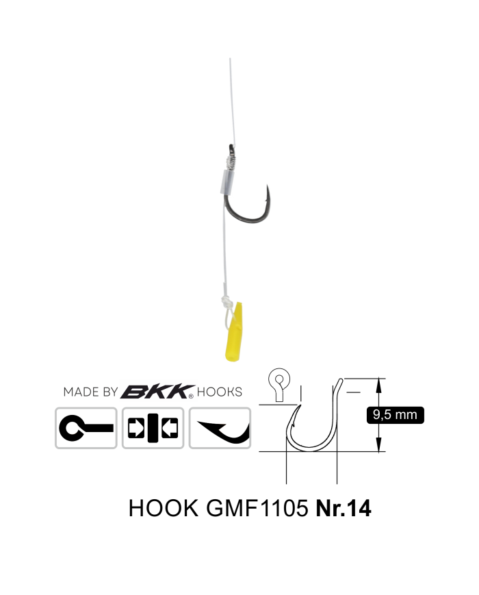 Przypony Method Feeder Rig z Push Stopem GENLOG hak 14 żyłka 0,20mm 8cm Przypony Method Feeder Rig z Push Stopem GENLOG hak 14 żyłka 0,20mm 8cm