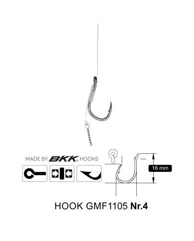 Przypony Method Feeder Rig z Bagnetem GENLOG hak 4 żyłka 0,28mm 10cm
