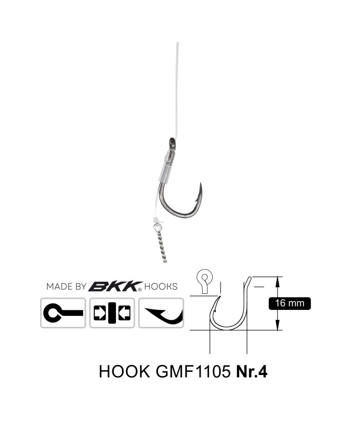 Przypony Method Feeder Rig z Bagnetem GENLOG hak 4 żyłka 0,28mm 10cm