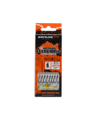 Przypony Method Feeder Rig z Push Stopem GENLOG hak 6 plecionka 0,16mm 10cm Przypony Method Feeder Rig z Push Stopem GENLOG hak 6 plecionka 0,16mm 10cm