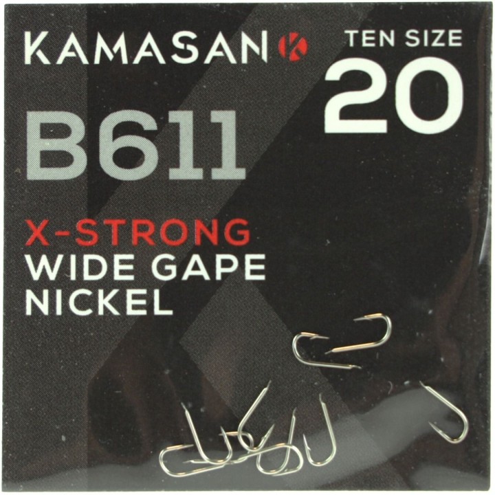 Haczyki Kamasan B611 X-Strong Wide Gape - roz. 20