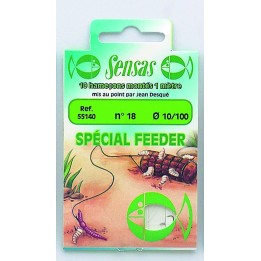 Przypony SENSAS Feeder Hak nr 14 żyłka 0.20mm/100cm - 10 szt.