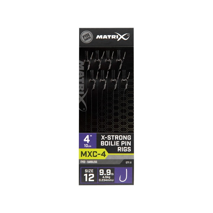 Przypony MATRIX MXC-4 nr 12 0.23mm 10cm Barbless X-Strong Boilie Pin