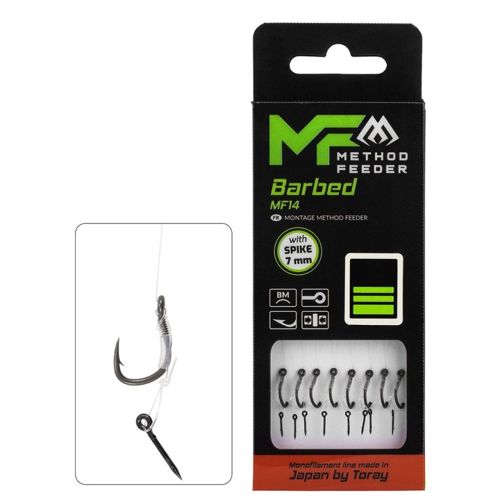 Przypony MIKADO MF14 z Igłą Hak 8 Żyłka 0.23mm/10cm - op.8szt.