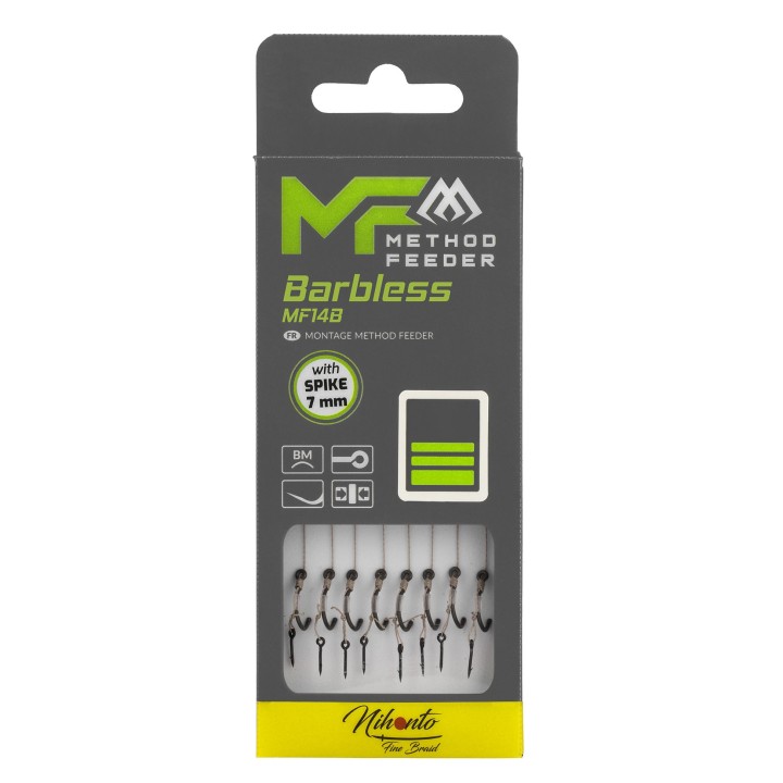 Przypony MIKADO MF14 Z Igłą Hak nr 14 Plecionka 0.12mm/10cm - op. 8 szt.