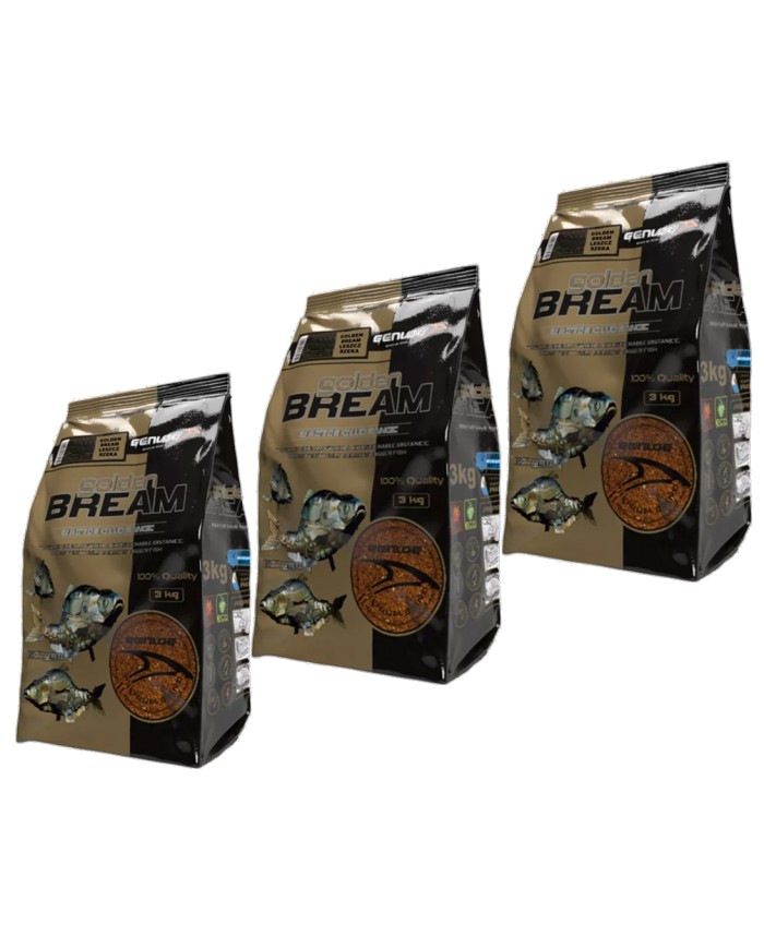 Zestaw zanęt GENLOG Golden Bream Leszcz Rzeka 3x3kg Zestaw zanęt GENLOG Golden Bream Leszcz Rzeka 3x3kg
