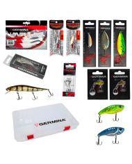 Zestaw Przynęt Spinningowych Błystki Cykady Gumy Wirujące Ogonki + Pudełko