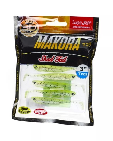 Guma LUCKY JOHN Makora 3D Shad Tail 3" 7.6cm - X06 - op. 7 szt.