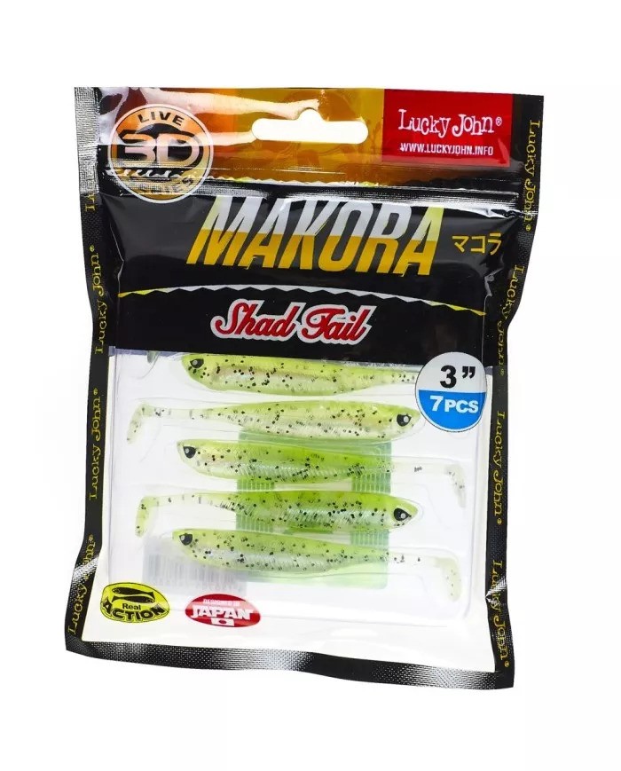 Guma LUCKY JOHN Makora 3D Shad Tail 3" 7.6cm - X06 - op. 7 szt.