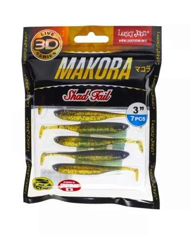 Guma LUCKY JOHN Makora 3D Shad Tail 3" 7.6cm - X05 - op. 7 szt.