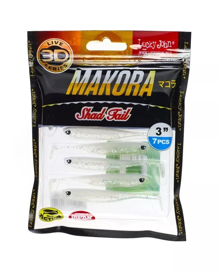 Guma LUCKY JOHN Makora 3D Shad Tail 3" 7.6cm - X03 - op. 7 szt.