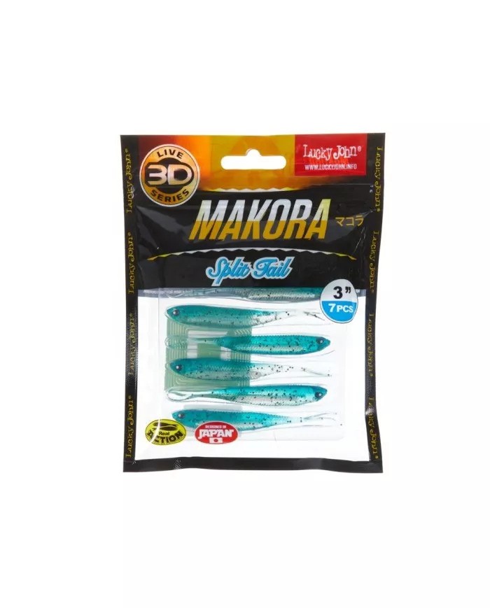 Jaskółka LUCKY JOHN Makora 3D Split Tail 3" 7.6cm - X02 - op. 7 szt.