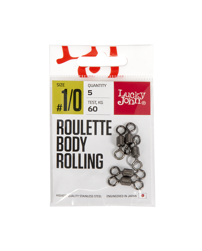 Krętlik Ryflowany roz. 1/0 LUCKY JOHN Roulette Body Rolling 60kg - op. 5 szt.
