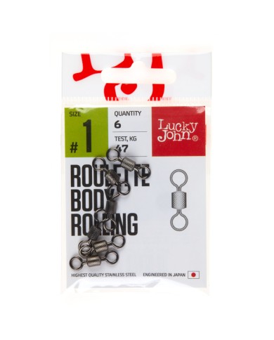 Krętlik Ryflowany roz. 1 LUCKY JOHN Roulette Body Rolling 47kg - op. 6 szt.