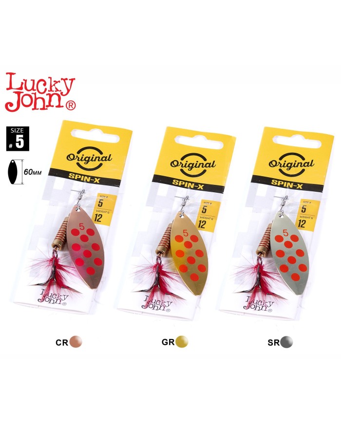 Zestaw 3 obrotówek LUCKY JOHN Spin X Long nr 5 12g - 001 Set